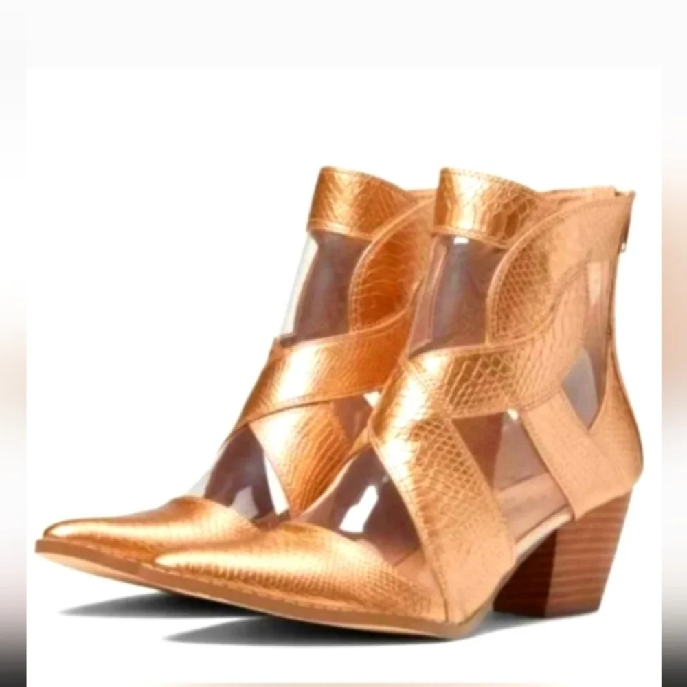 NWT Boho Golden Bronze Snake Formal Boots